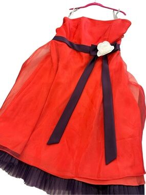 Alfred Angelo Red Strapless Party Dress Size 16